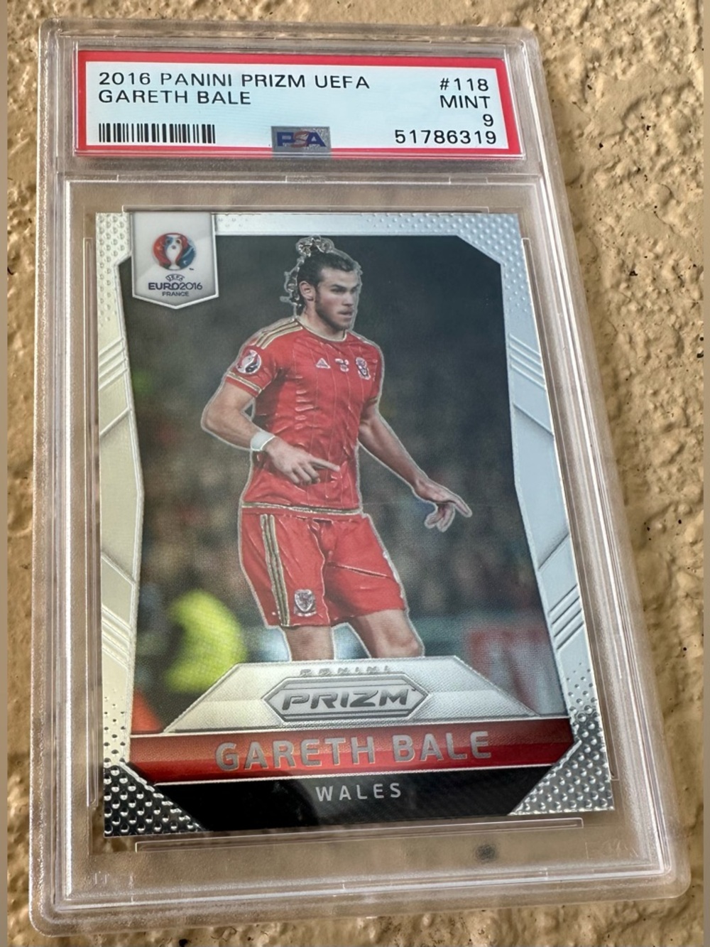 2016 Gareth Bale Panini UEFA #118 Wales PSA 9 Mint